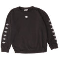 Adidas Dame Grafisk Oversized Sweatshirt Jumper UK 12 Medium Sort Bomuld
