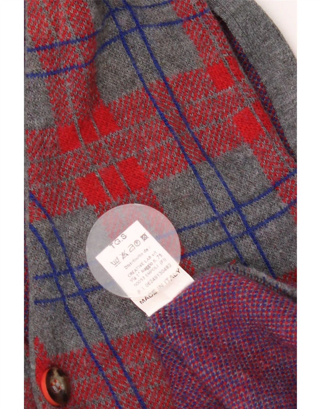 Vintage herre ærmeløs cardigan sweater lille grå ternet uld
