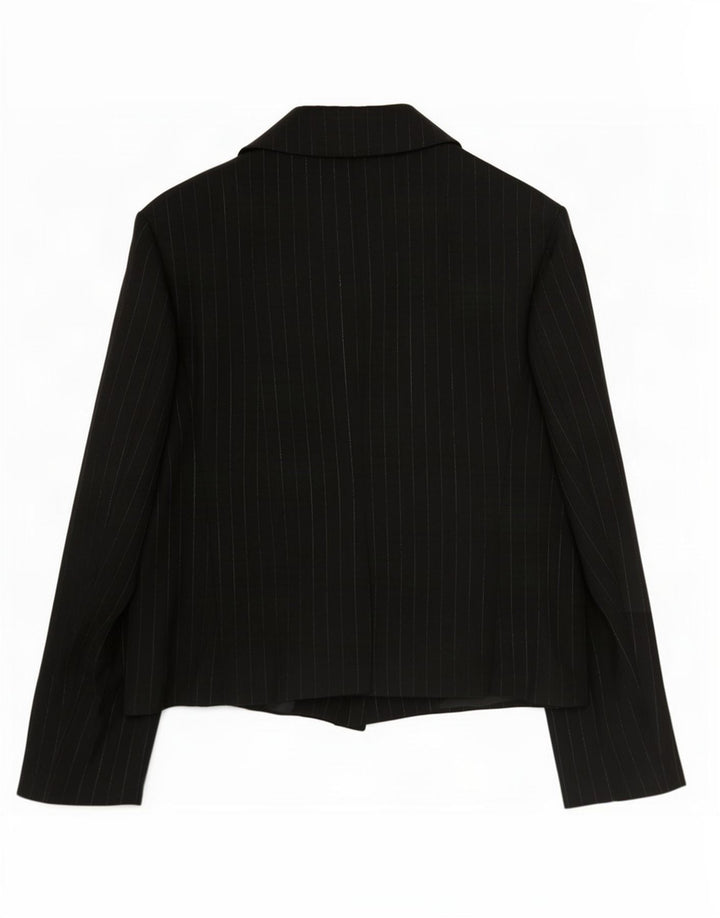 Marks & Spencer Dame 1-knaps blazerjakke UK 12 Mellem sort stribet