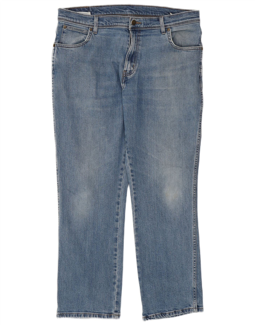 Wrangler Herre Regular Fit Straight Jeans W36 L30 Blå Bomuld