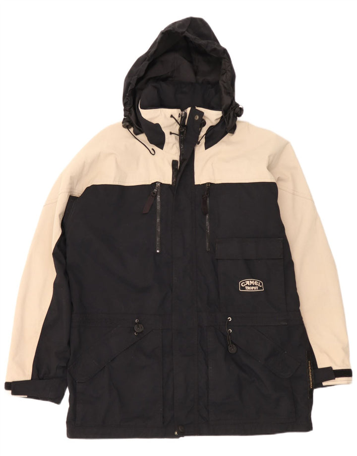 Camel Active Herre Hooded Windbreaker Jacket UK 38 Medium Black Colourblock