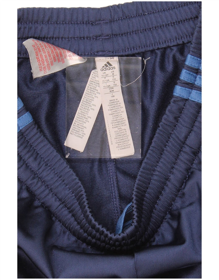 ADIDAS Boys Tracksuit Trousers Joggers 11-12 Years  Navy Blue Polyester