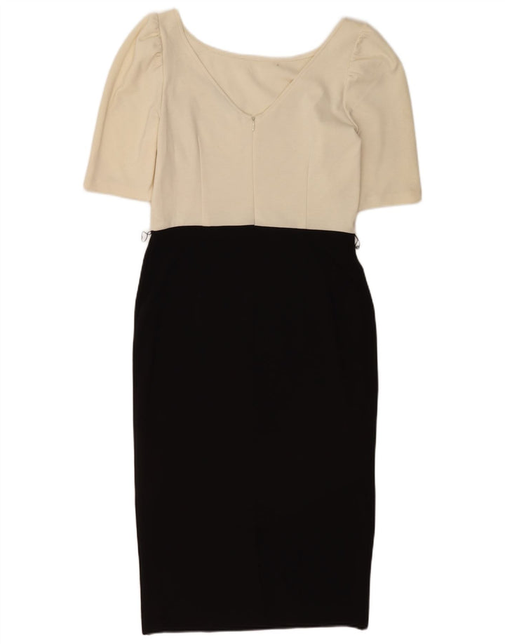 Oasis Womens Sheath Dress UK 12 Medium Black Colourblock Polyester