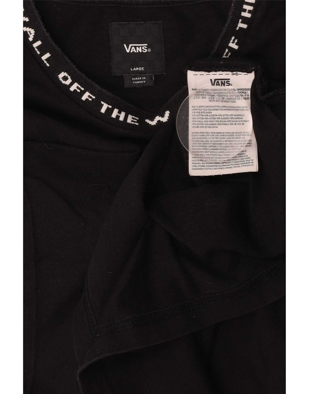 Vans Herre Grafisk T-Shirt Top Stor Sort Bomuld