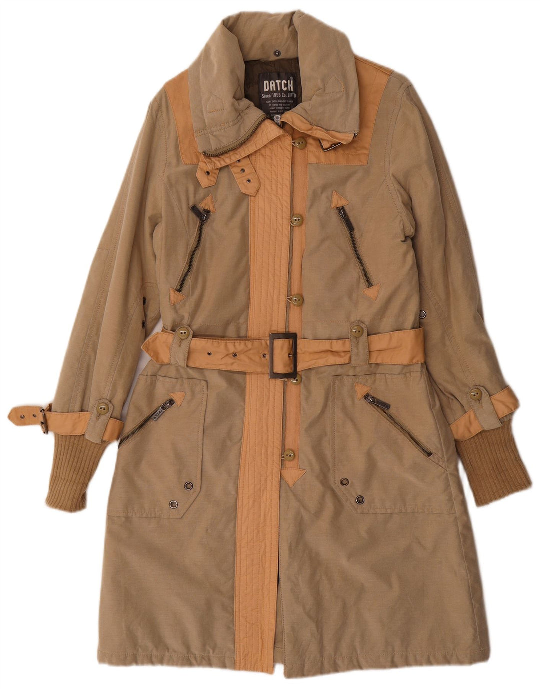 DATCH Womens Trench Coat UK 16 Large Beige Cotton