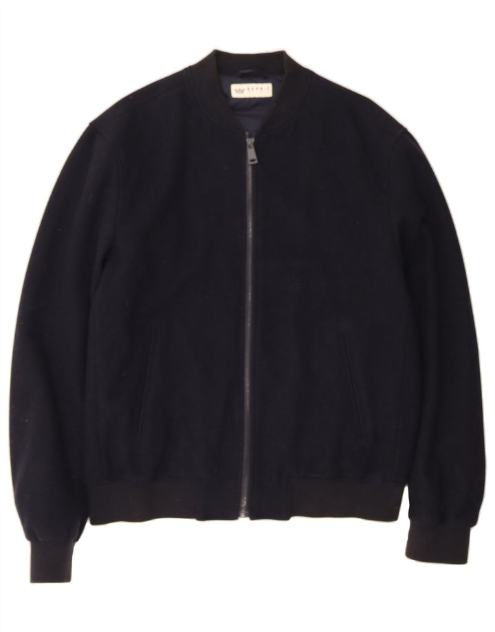 ESPRIT Mens Bomber Jacket UK 44 2XL Navy Blue Wool Vintage Esprit and Second-Hand Esprit from Messina Hembry 