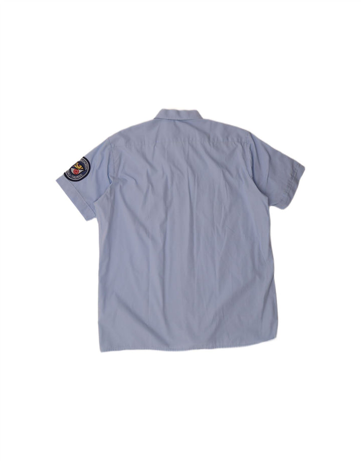 IMPERIAL Mens Short Sleeve Shirt Size 41/42 Large Blue Cotton