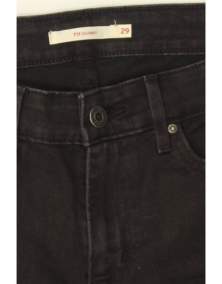 LEVI'S Womens 711 Skinny Jeans W29 L31 Black Cotton Vintage Levi's and Second-Hand Levi's from Messina Hembry 