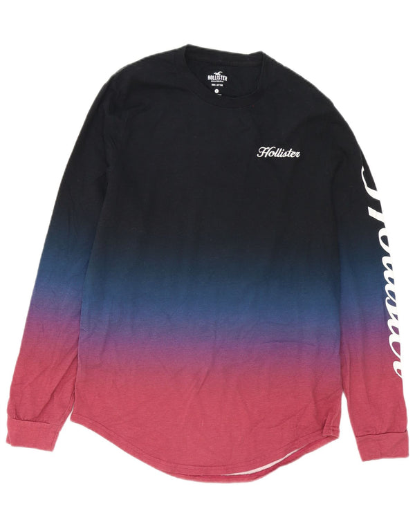 Hollister Mens Graphic Top Long Sleeve Medium Multicoloured Colourblock