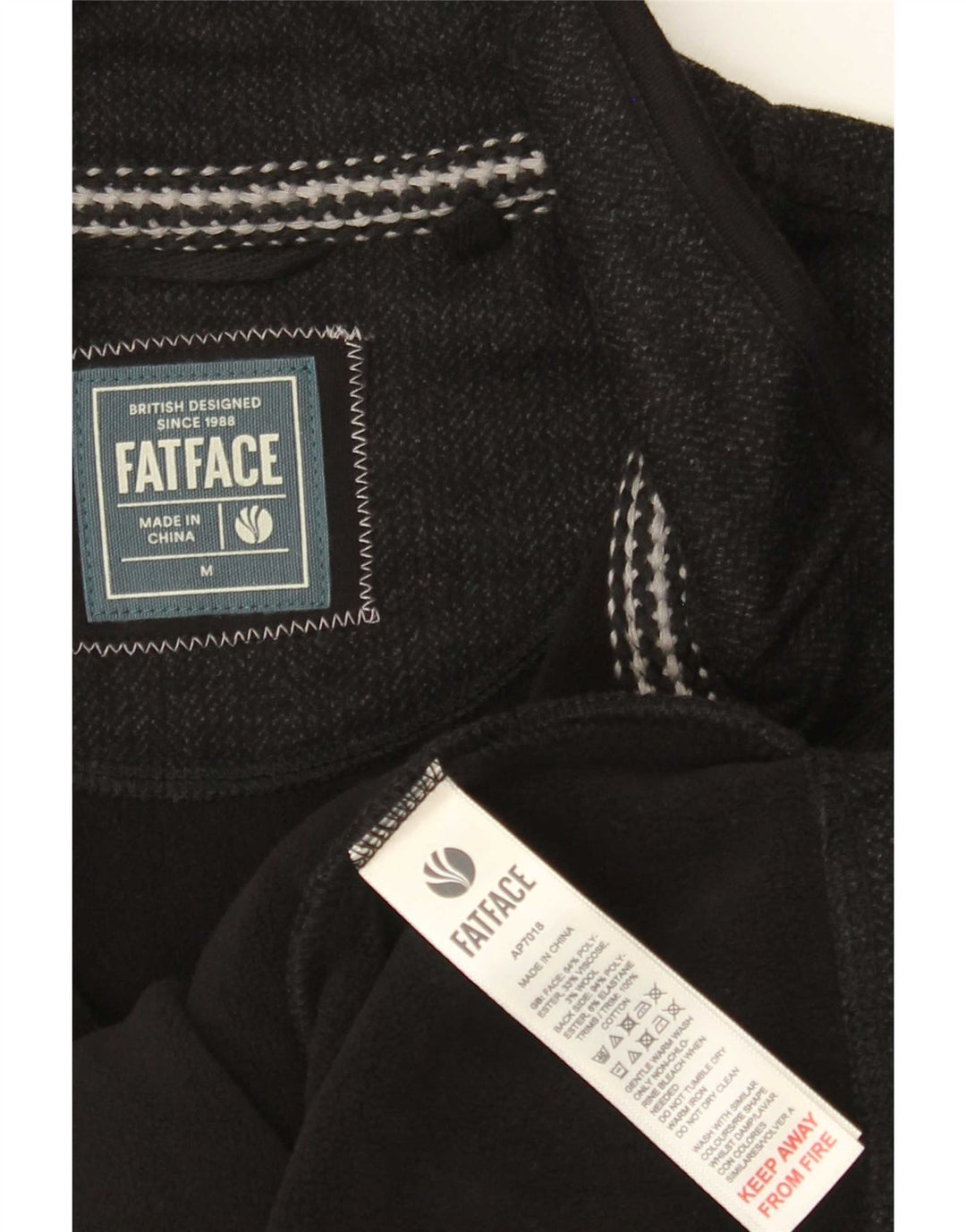 Fedt ansigt herre lynlås hals fleece jumper medium grå polyester