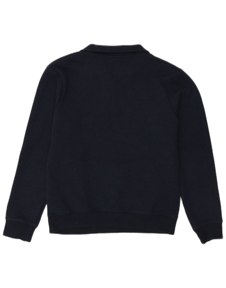 BÆNK Herre Snap Neck Sweatshirt Jumper Medium Navy Blue Polyester