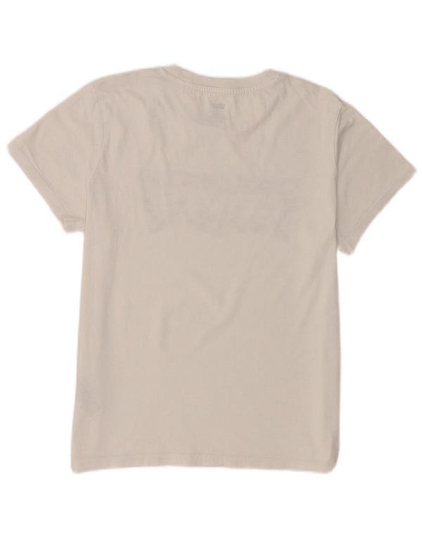 Levi's Grafisk T-shirt top til kvinder UK 12 Medium hvid bomuld