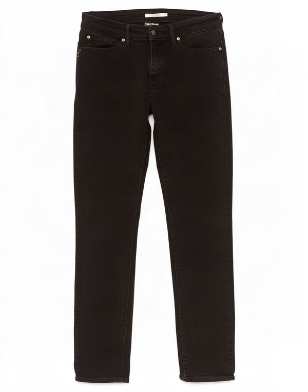 Levi's Dame 712 Slim Jeans W31 L30 Sort Bomuld