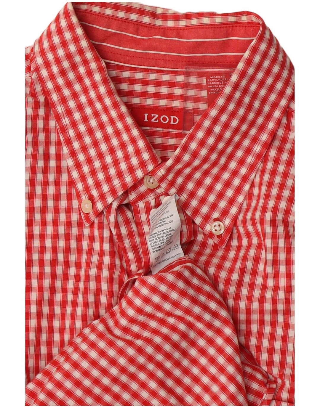 IZOD Herreskjorte Medium Rød Gingham Bomuld