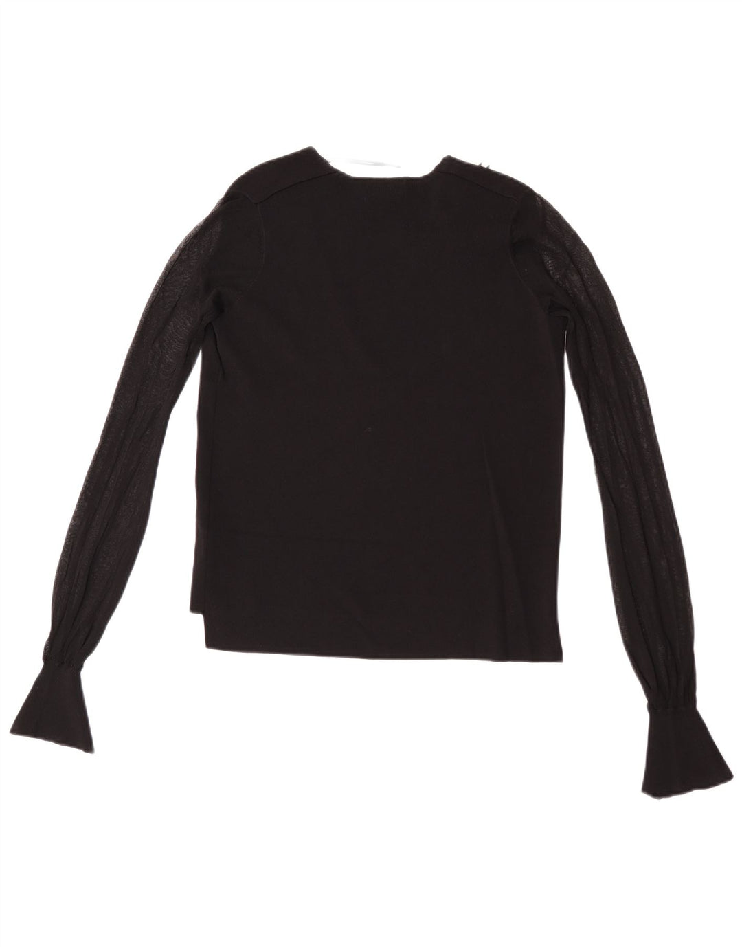 Zara Dame Top Langærmet UK 10 Small Black Viscose