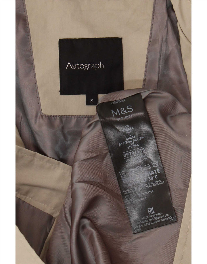 Marks & Spencer Herre Autograph Bomber Jacket UK 36 Small Beige Cotton