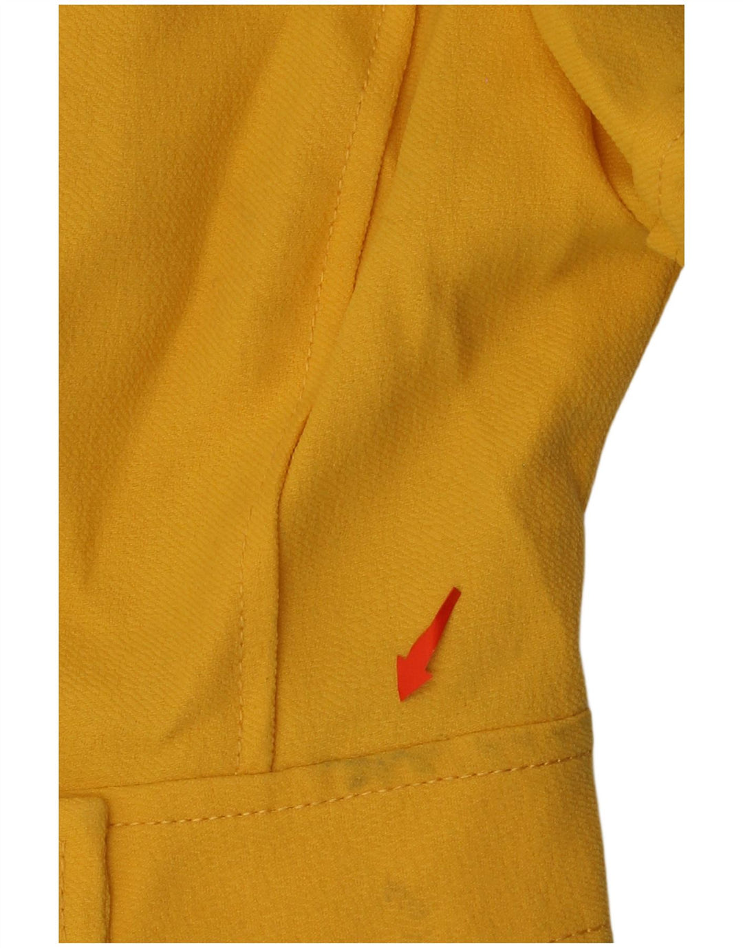 VINTAGE kortærmet 4-knaps blazerjakke til kvinder UK 14 Medium Gul