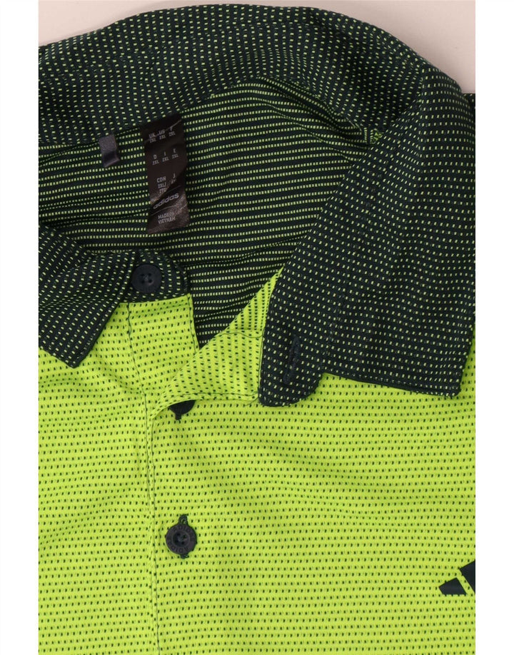 Adidas Polo Shirt til mænd 2XL Grøn Colourblock Polyester