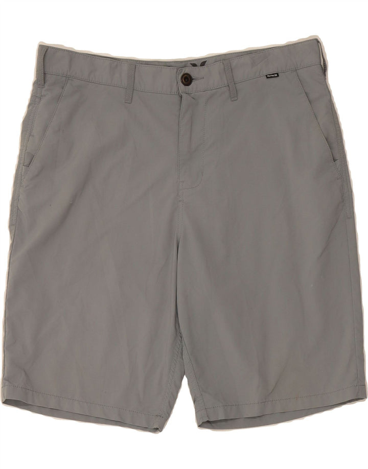 HURLEY Mens Chino Shorts W34 Large  Grey Nylon Vintage Hurley and Second-Hand Hurley from Messina Hembry 