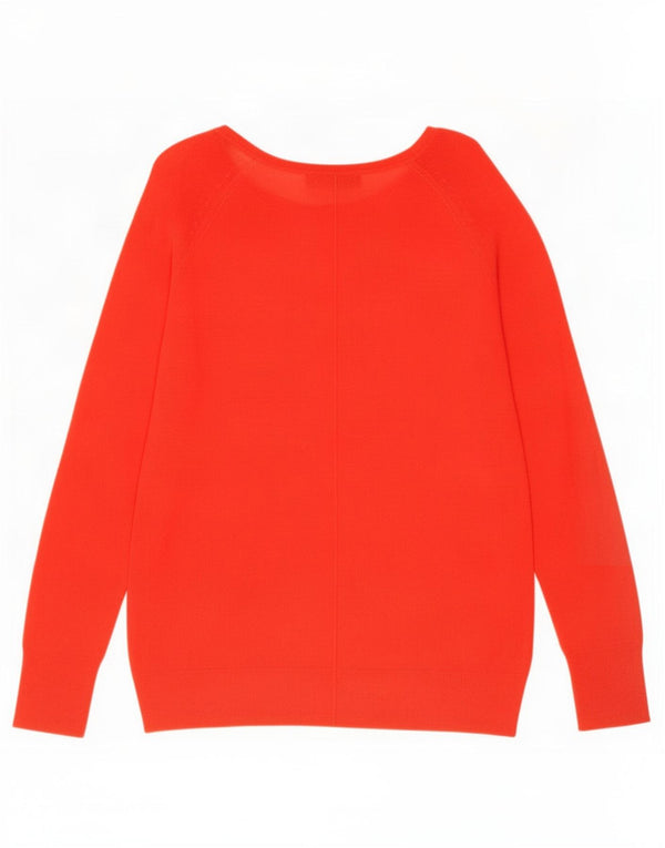 Zara Dame Loose Fit Boat Neck Jumper Sweater UK 10 Small Red Viscose
