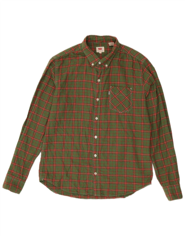 Levi's herreskjorte mellemgrøn ternet bomuld