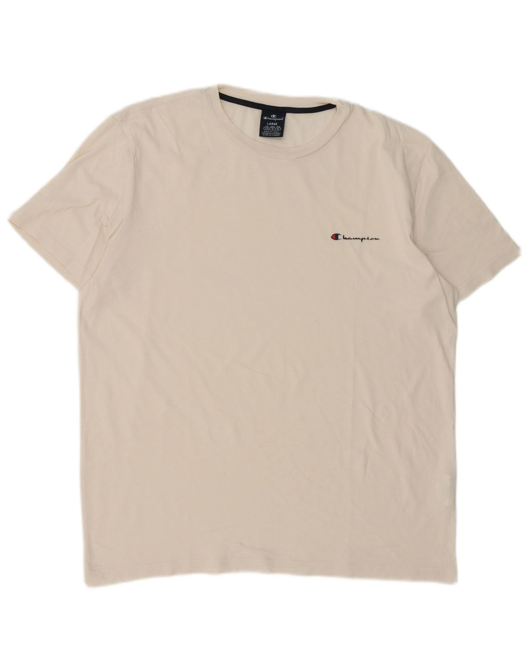 Champion Herre T-Shirt Top Stor Hvid Bomuld