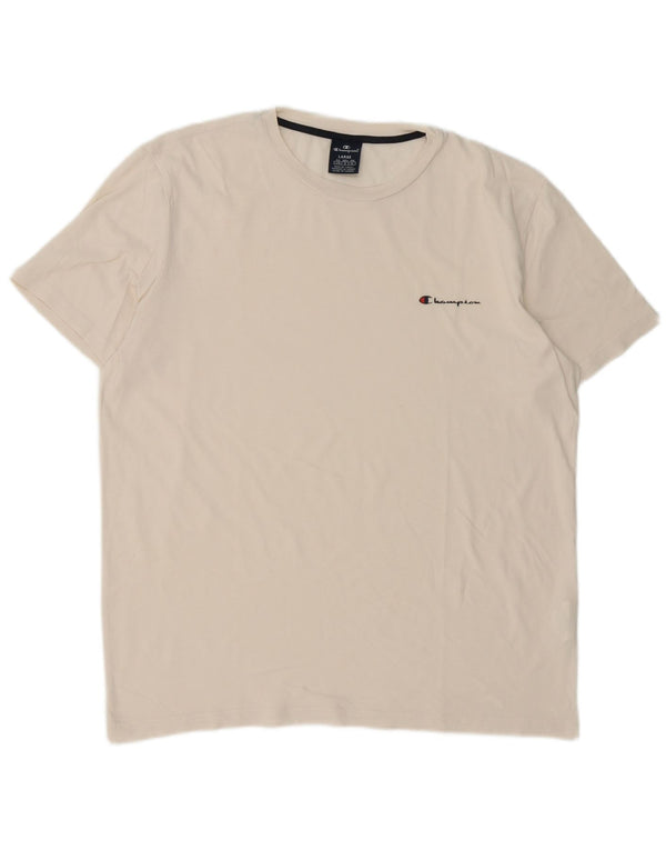 Champion Herre T-Shirt Top Stor Hvid Bomuld