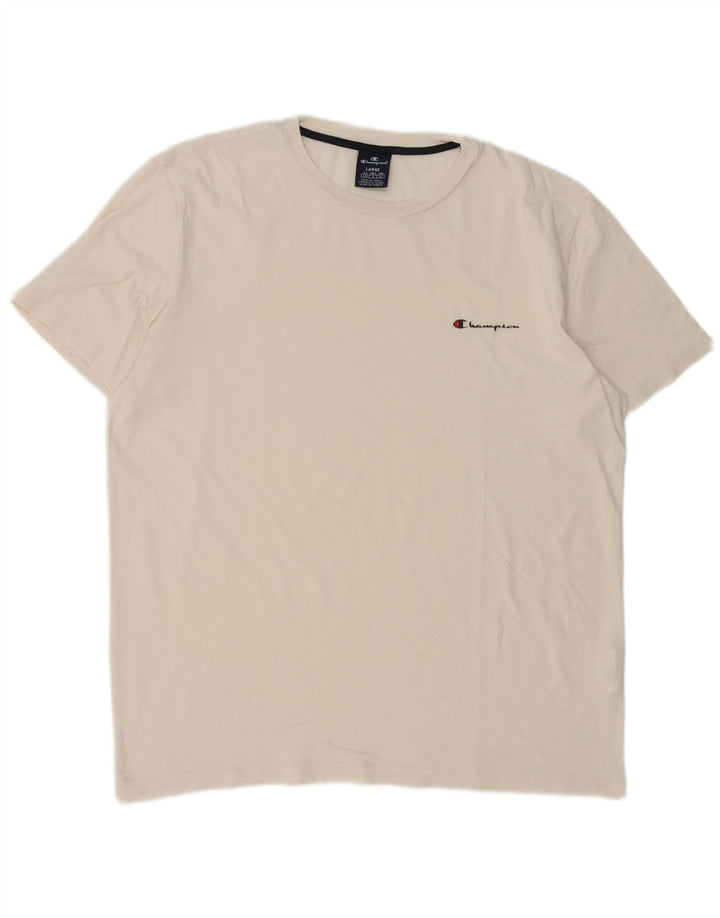 Champion Herre T-Shirt Top Stor Hvid Bomuld