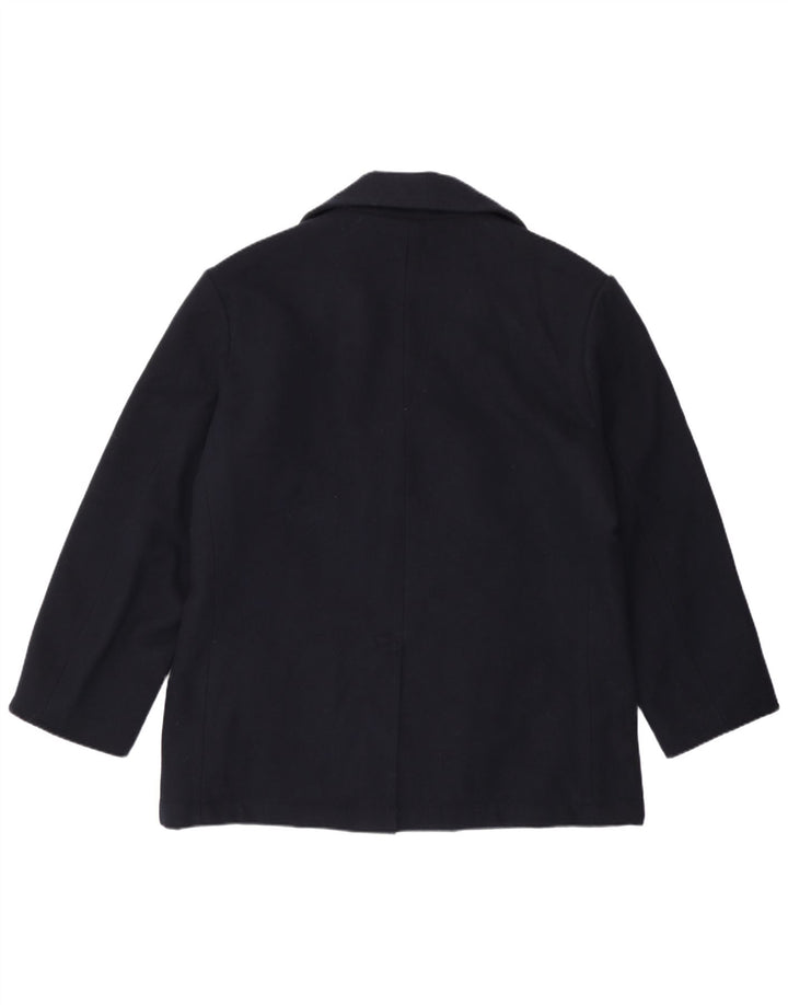 Vintage Herre Pea Coat UK 42 XL Navy Blue Wool