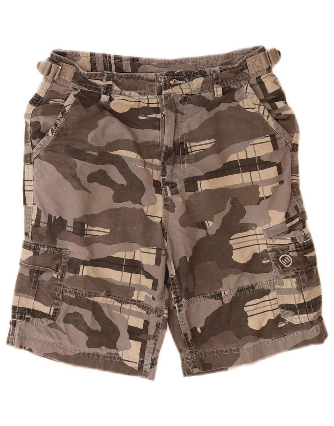 ANIMAL Drenge Cargo Shorts 7-8 år W24 Grå Camouflage Bomuld