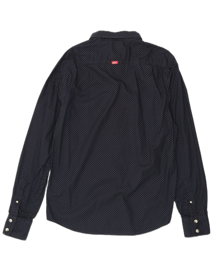 Superdry Herreskjorte XL Marineblå Polka Dot Bomuld