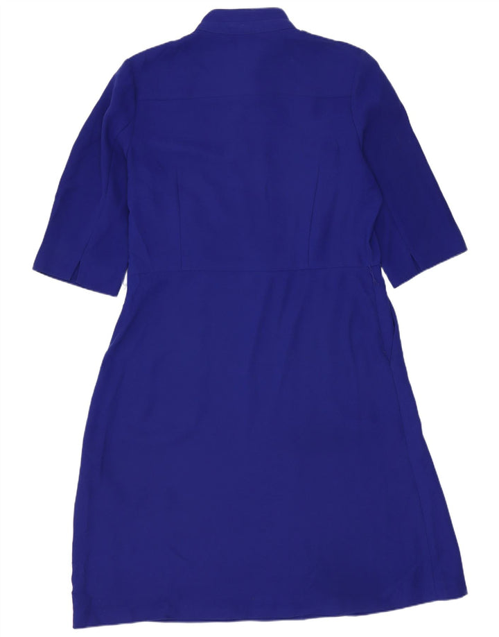 Hobbs Dame A-Line Kjole UK 12 Medium Blue Polyester