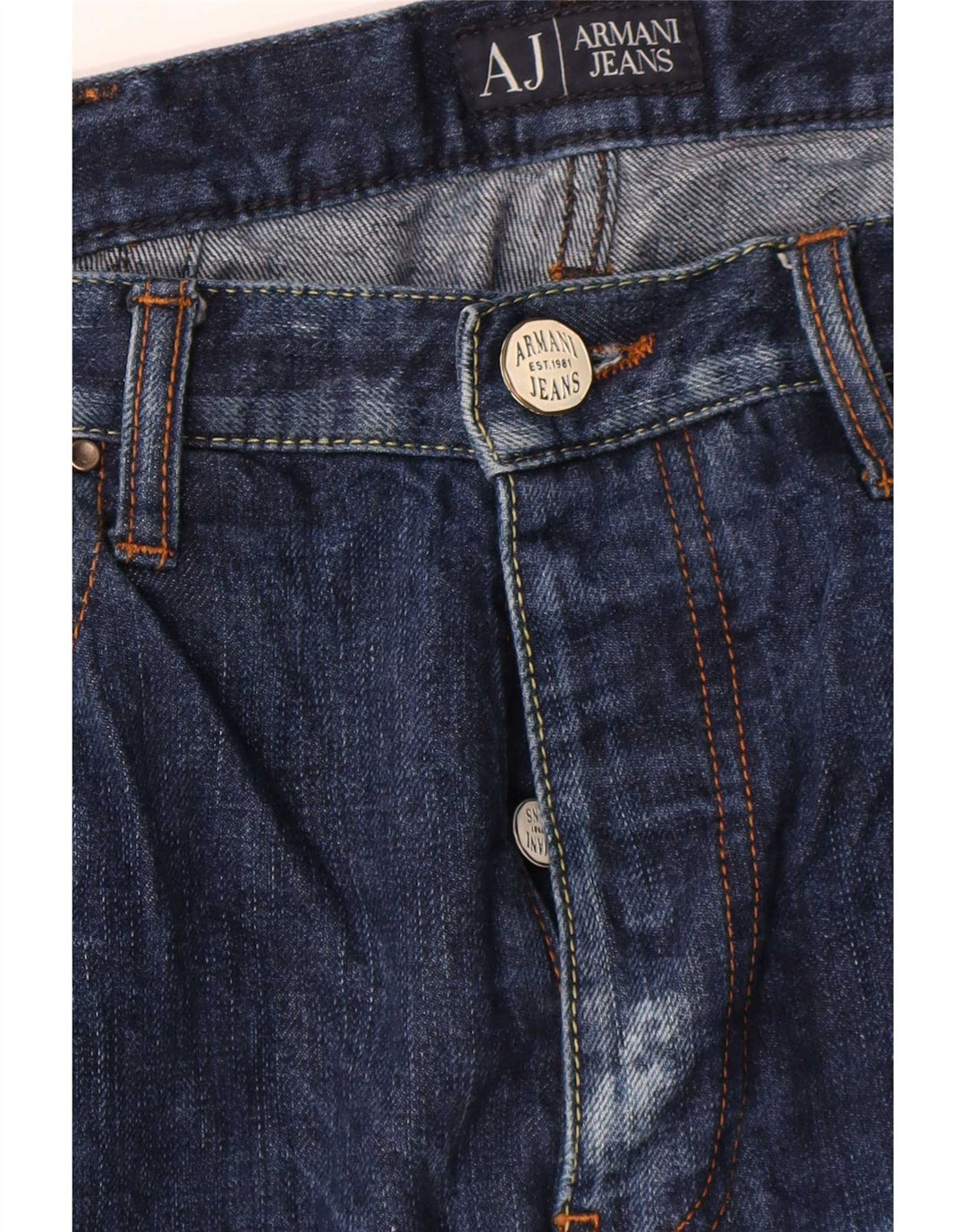Armani Straight Jeans til mænd W32 L35 Marineblå