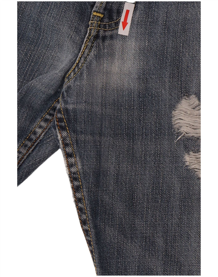 Levi's Herre 501 Distressed Straight Jeans W32 L28 Blå Bomuld