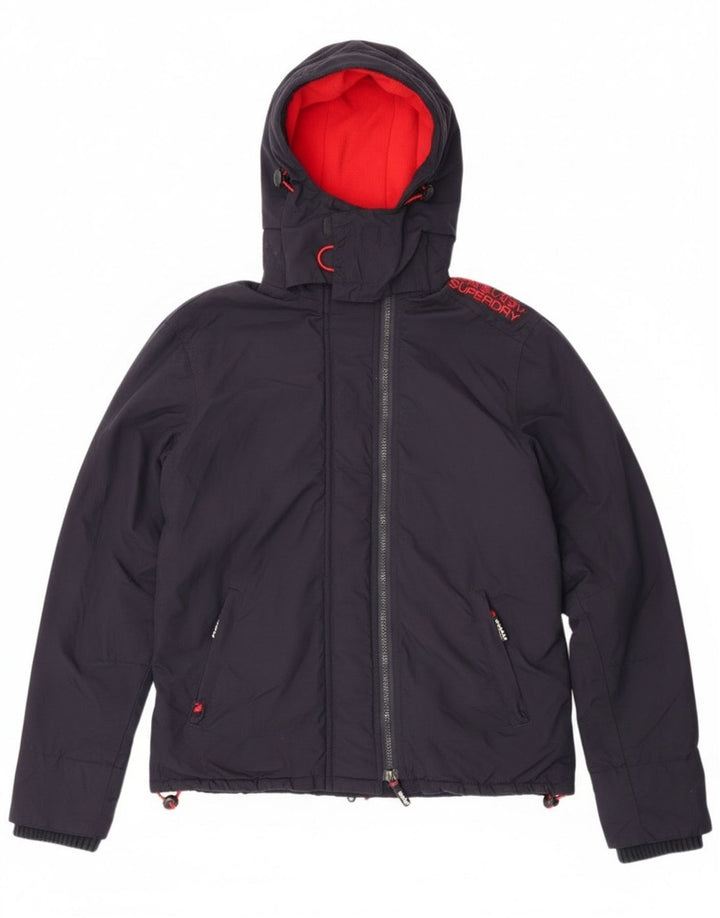 Superdry Graphic Windbreaker Jacket til kvinder UK 16 Large Navy Blue