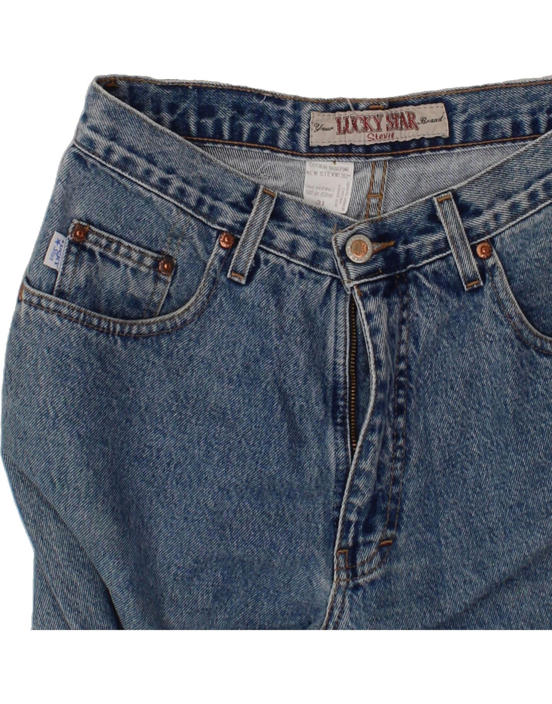 LUCKY STAR Womens Tapered Jeans W31 L31 Blue Cotton Vintage Lucky Star and Second-Hand Lucky Star from Messina Hembry 