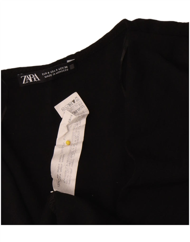 Zara Dame Langærmet Skift Kjole UK 10 Small Black Polyester