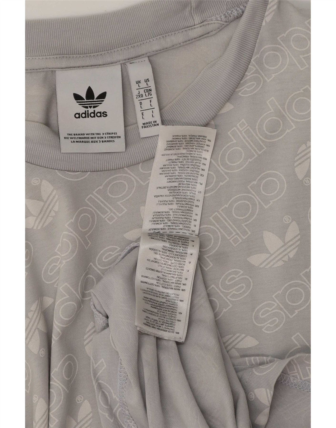 Adidas Herre Grafisk T-Shirt Top Stor Blå Bomuld