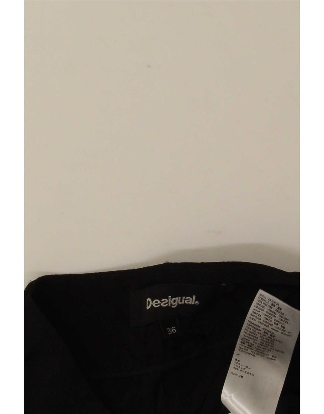 Desigual Chinobukser med brede ben til kvinder EU 36 Small W28 L30 Sort patchwork