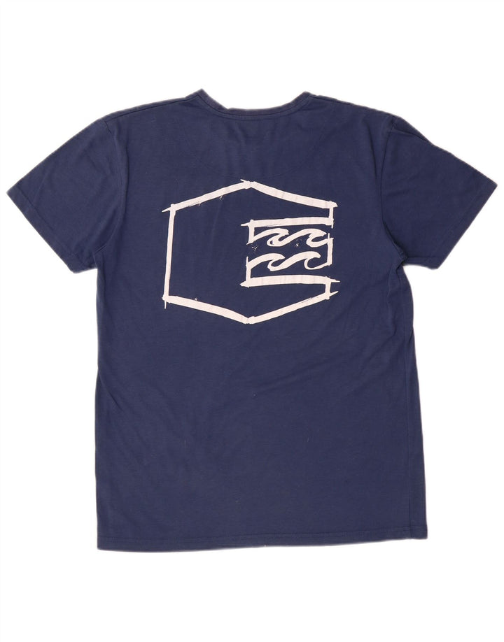 BILLABONG Grafisk T-shirt top til kvinder UK 14 Mellem marineblå polyester
