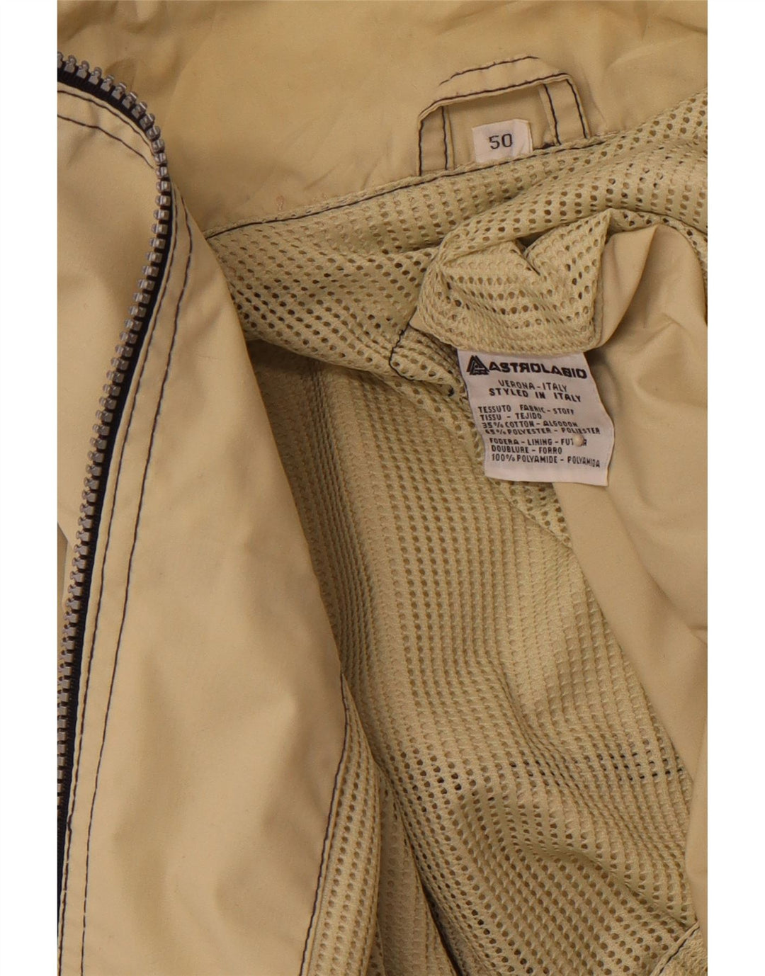 ASTROLABIO Regnjakke med hætte til mænd IT 50 Stor Grøn Colourblock Bomuld