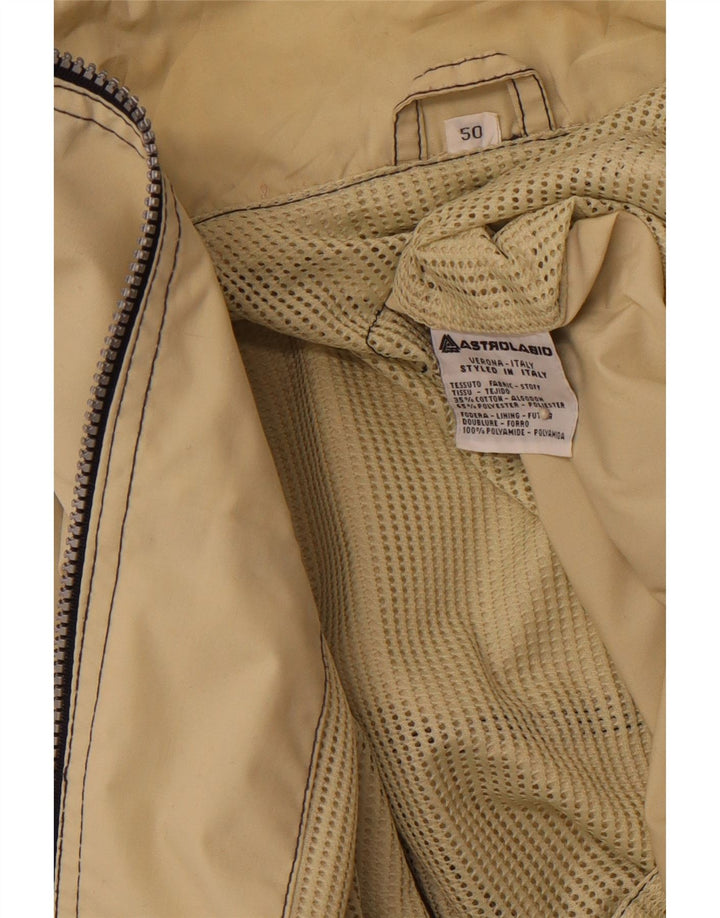 ASTROLABIO Regnjakke med hætte til mænd IT 50 Stor Grøn Colourblock Bomuld