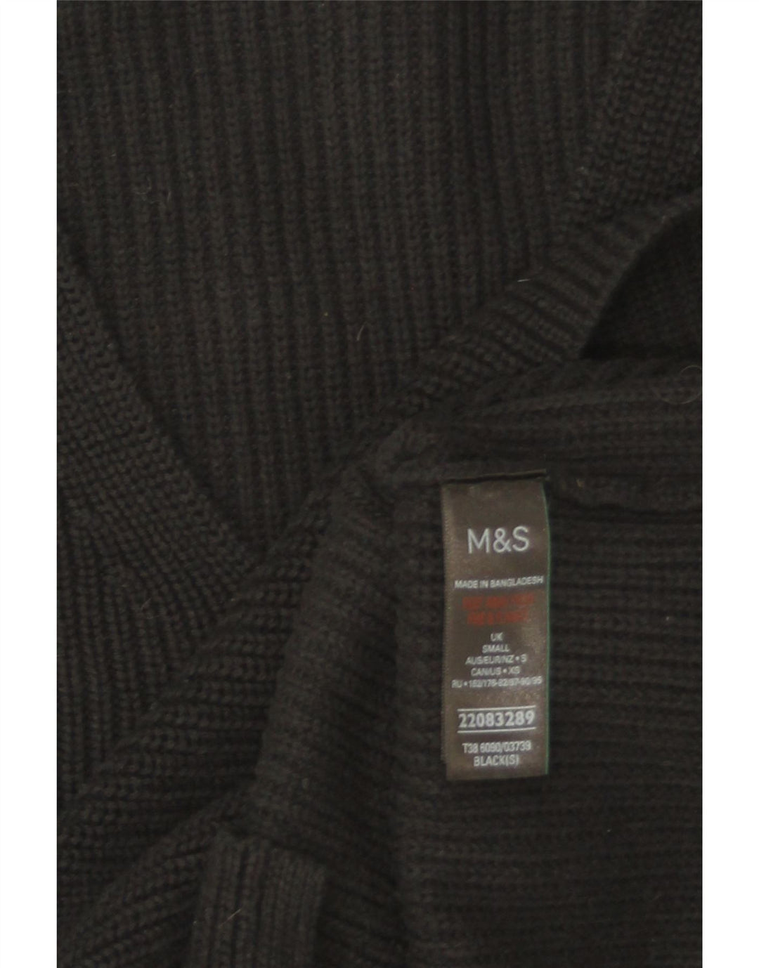 Marks & Spencer Dame Oversized V-hals sweater UK 10 Small Black