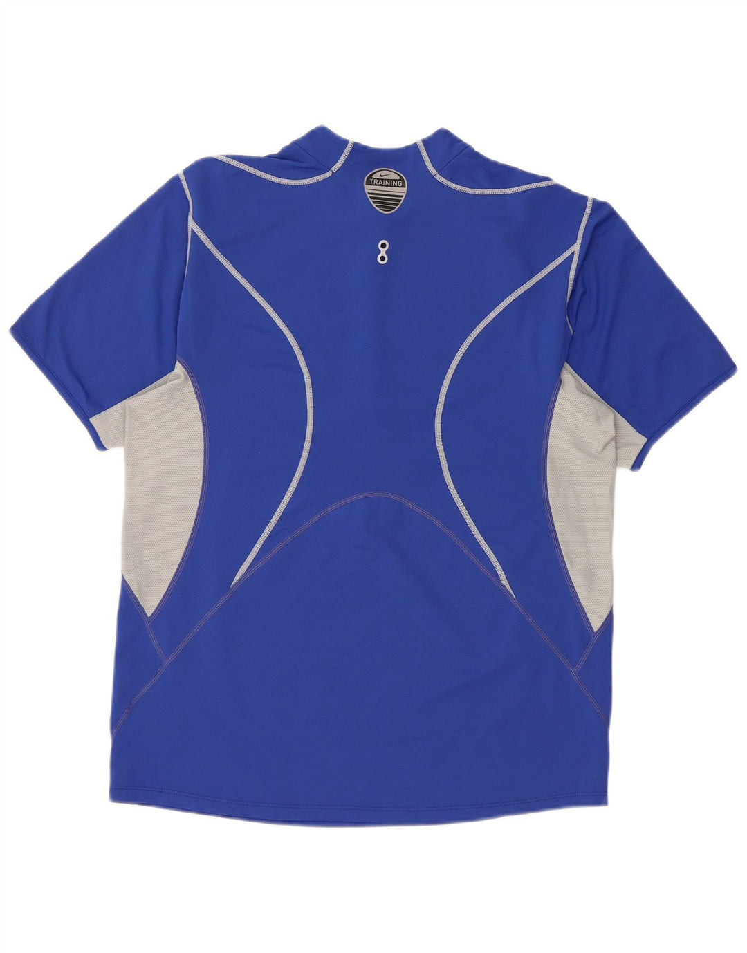 Nike T-shirt med lynlås til mænd til mænd UK 39/41 Medium Blue Colourblock Polyester