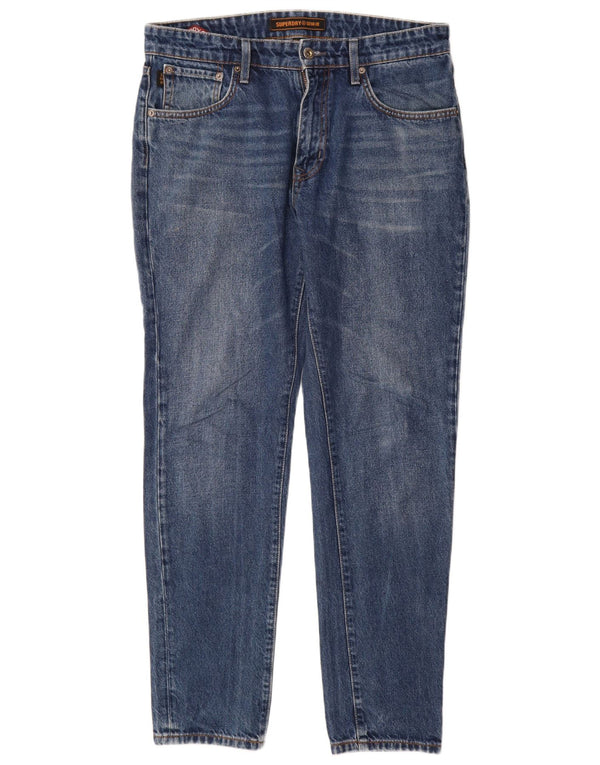 SUPERDRY Herre Tapered Jeans W32 L32 Blå Bomuld