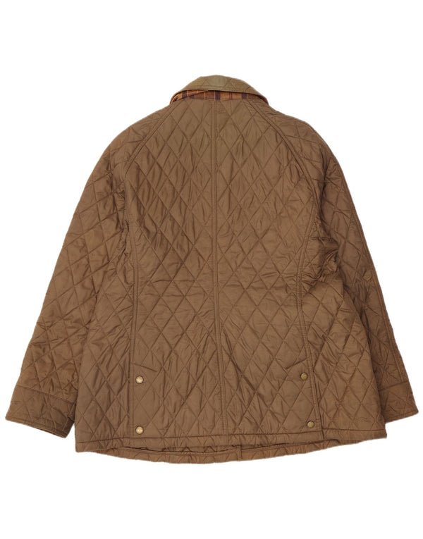 Barbour Womens Quilted Jacket UK 18 XL Brown Polyamide