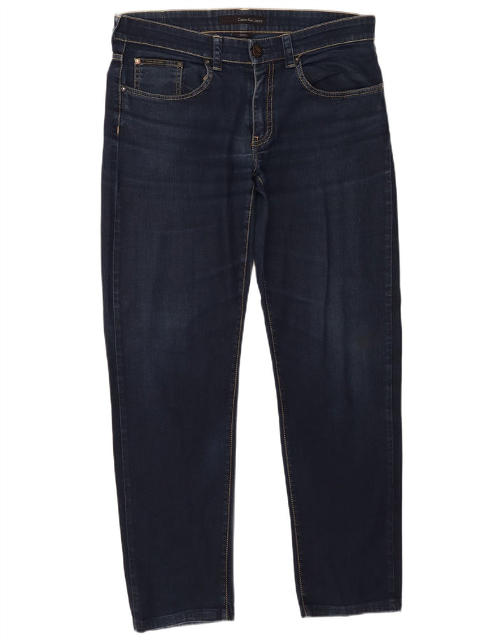 Calvin Klein Dame Slim Jeans W33 L29 Marineblå Bomuld