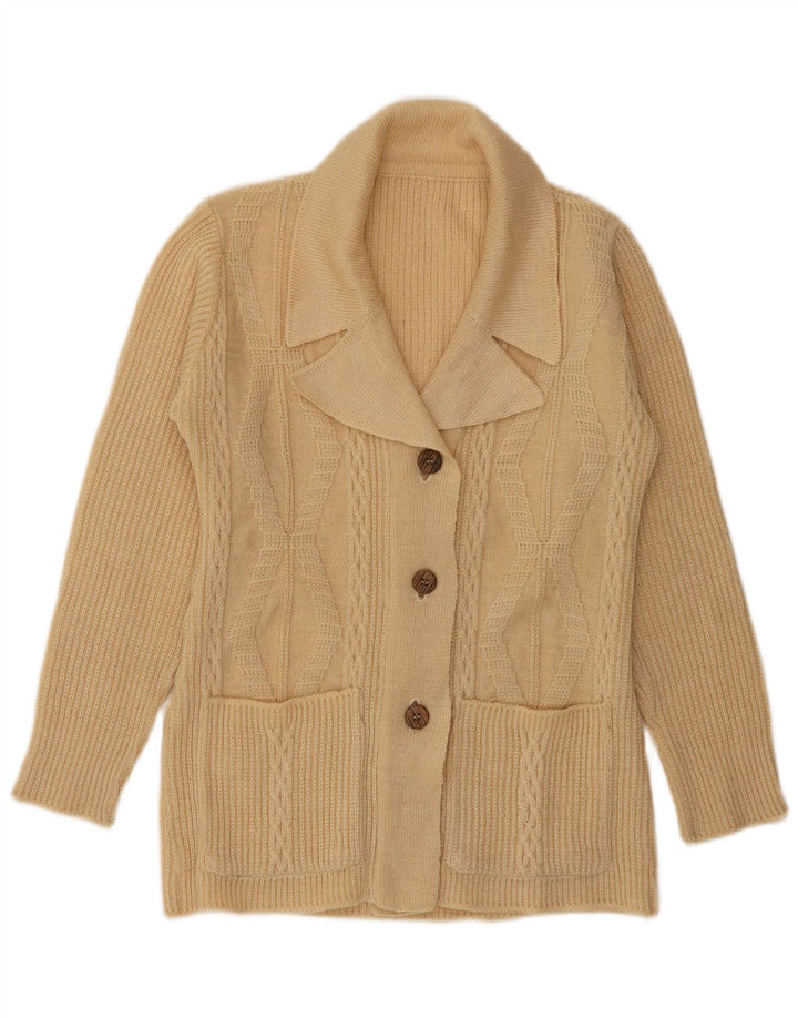 Vintage dame cardigan sweater UK 12 Medium Beige