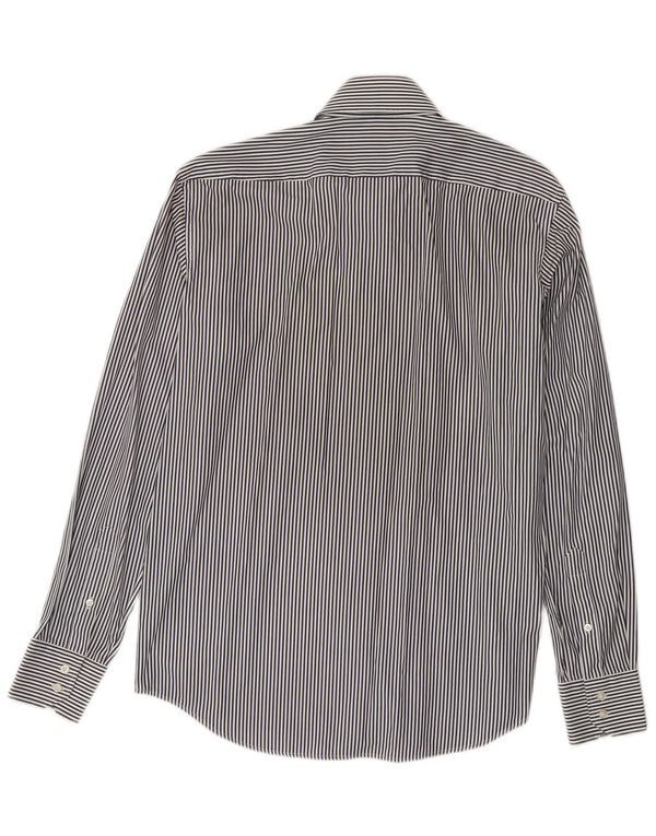 Hugo Boss Herreskjorte Størrelse 39 15 1/2 Medium Navy Blue Pinstripe Classic