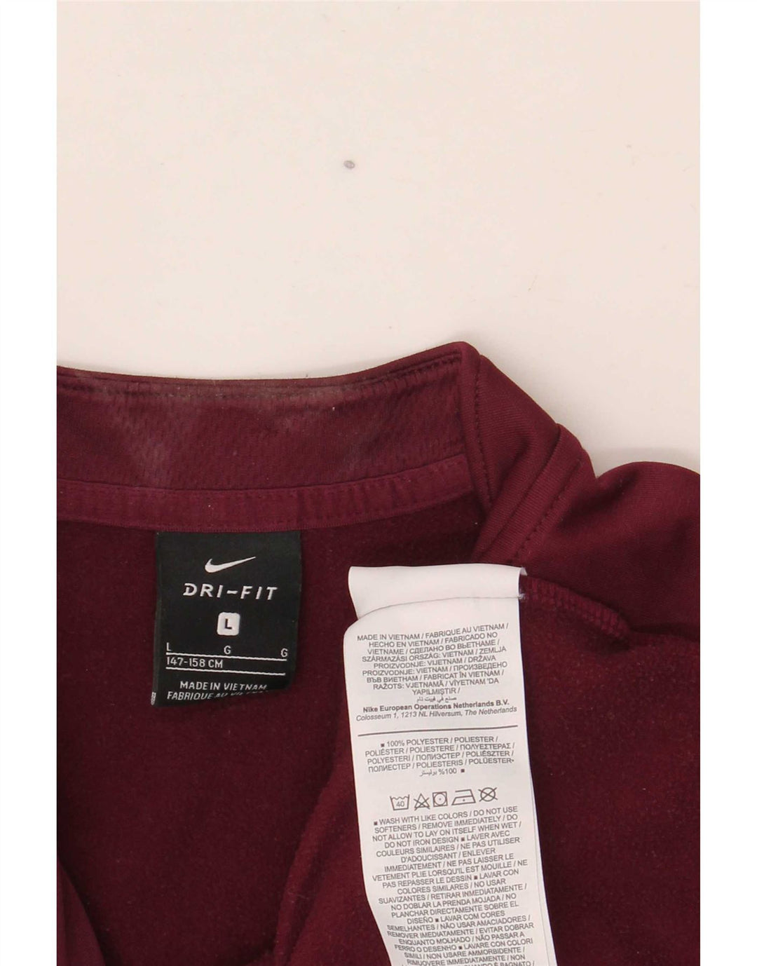 Nike Boys Dri Fit Grafisk Pullover Træningsdragt Top 12-13 år Large Burgundy
